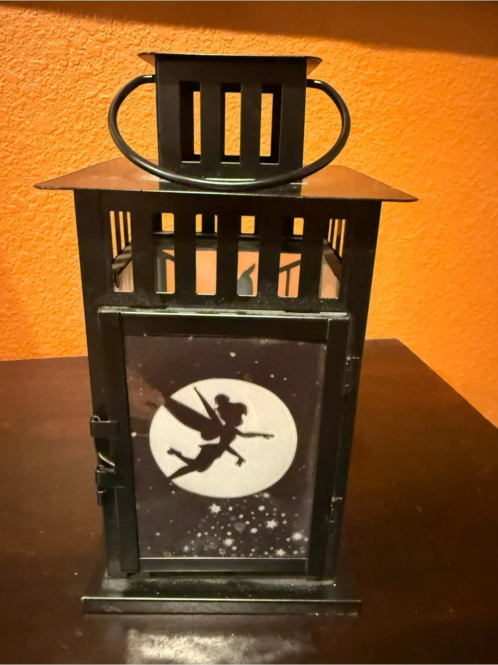 Peter Pan themed 4 sided Black Metal Decorative Lantern